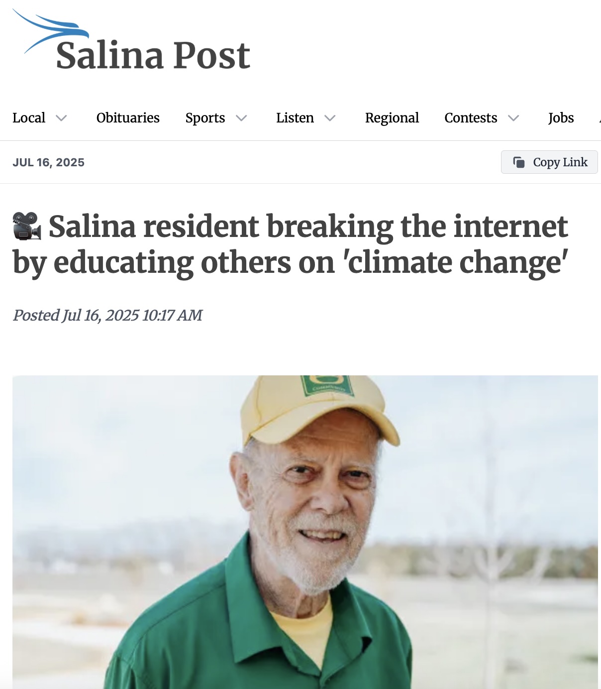 From the Salina Post: Energy Green Grandpa breaking the internet by educating others on climate change